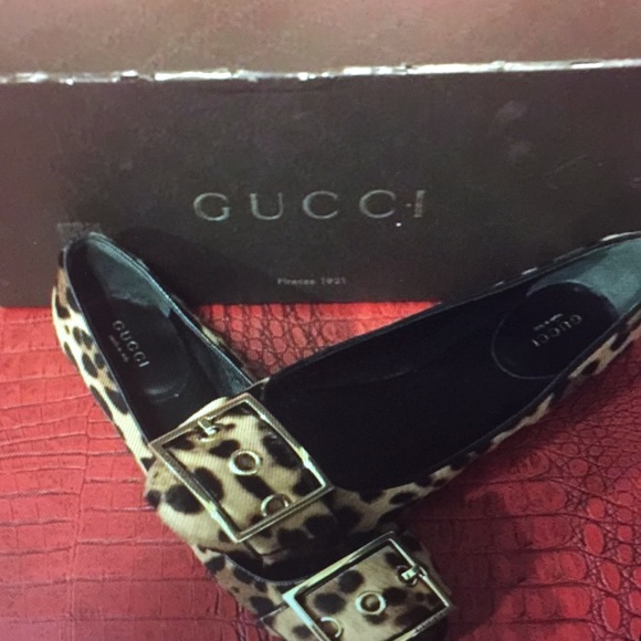 đź’ĄHPđź’ĄAUTHGUCCI FLATS PONY JAGUARS NAPPA CHARLOTTE - Picture 6 of 8